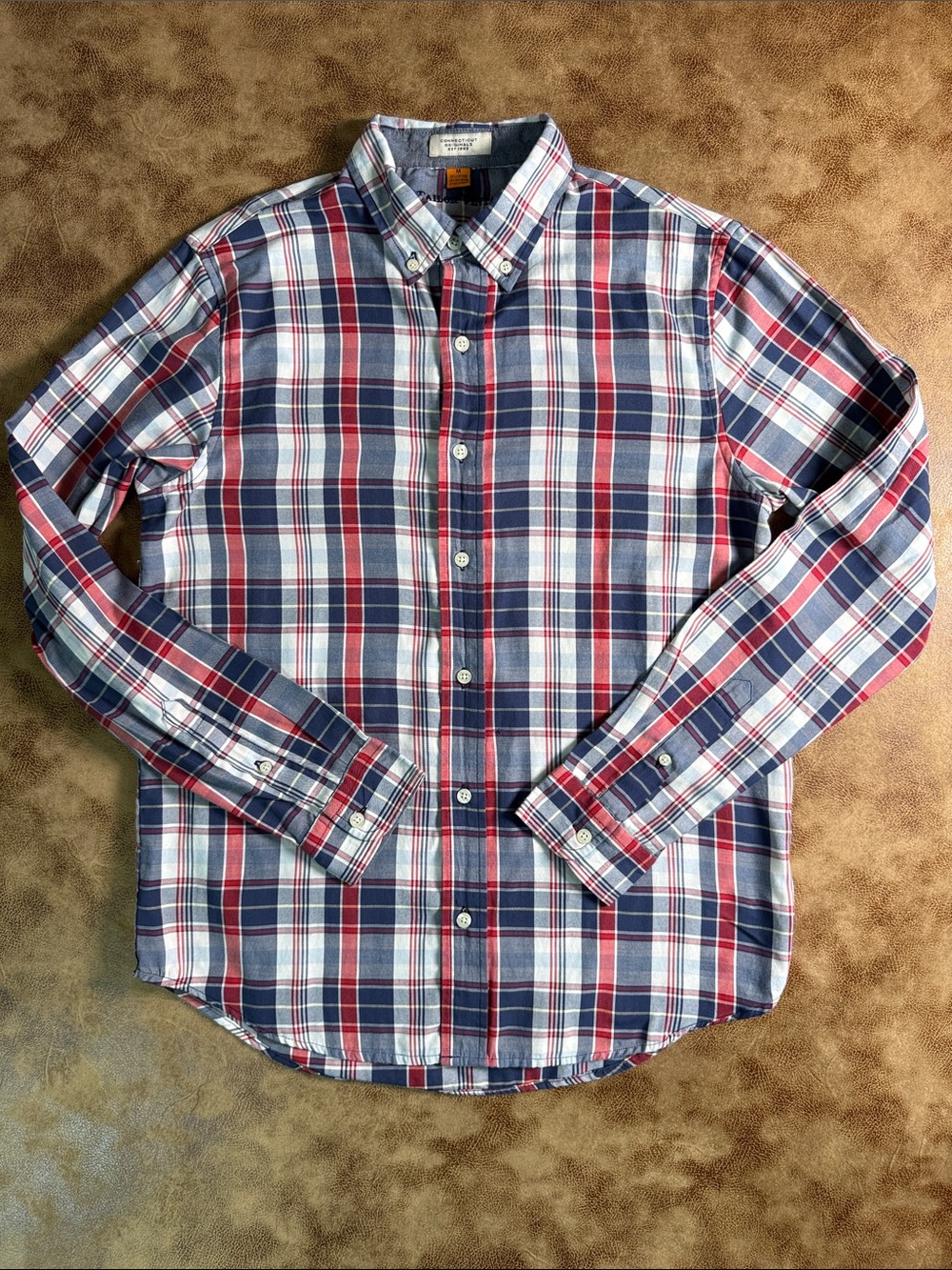 Tailor Vintage Connecticut Originals Men’s Plaid Button Down Shirt M